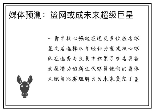 媒体预测：篮网或成未来超级巨星